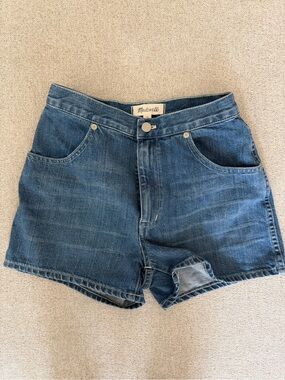 Madewell Dark Blue High-Rise Jean Shorts